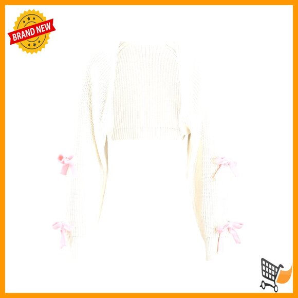 Sweaters - Cropped Cardigan Knitted Shrug Long Sleeve Open Front Raglan Y2K Chic